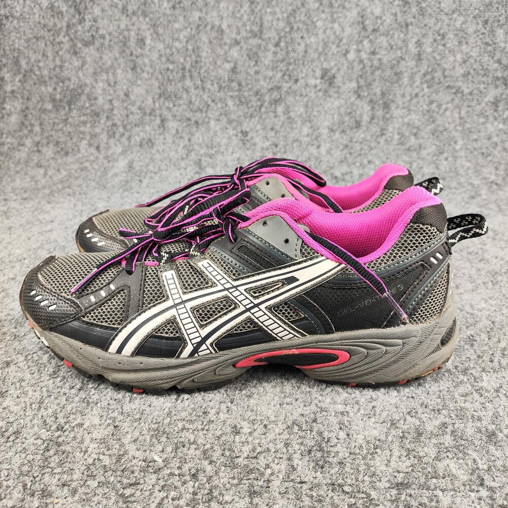 ASICS GEL-Venture Shoes Womens Size 10 Gray Pink Trail Running Sneakers T26CQ